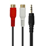 3.5mm to RCA Audio Extension Cable, Gold-Plated Male to 2RCA Female Stereo Y Splitter Audio Cable for Smartphones, MP3, Tablet, Speakers, Home Theater (3.5 Male to 2RCA 30 cm)