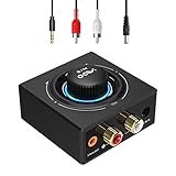 B06T3 Bluetooth Empfänger für Stereoanlage, HiFi HD AAC Bluetooth Adapter RCA und 3,5 mm, Musikübertragung vom Handy/Tablet/Laptop/MacBook zum kabelgebundenen Lautsprecher/Soundbar