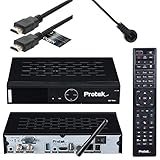 Protek X2 4K UHD Twin SAT Receiver - E2 Linux - 2X DVB-S2 Tuner - WiFi WLAN, Infrarot Sensor, USB 2.0 & 3.0, Multistream, HDTV, 2160p, HDR + Anadol HDMI Kabel [Astra & Hotbird vorprogrammiert]