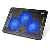 HAVIT Laptop Kühler Cooling Pad / Cooler Ständer , Kühlmatte für 15.6-17 Zoll Notebook, Laptop (3 Ventilatoren) , Schwarz (F2056)