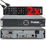 Protek X2 Twin SAT 4K - UHD HDR 2X DVB-S2 Twin Tuner, OpenATV E2 Linux Receiver, Smart TV-Box, Aufnahmefunktion, Kartenleser, Media Player, USB 3.0, WiFi, Zweitfernbedienung & EasyMouse HDMI-Kabel